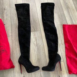 Christian Louboutin Louise XI 120 suede over the knee boots